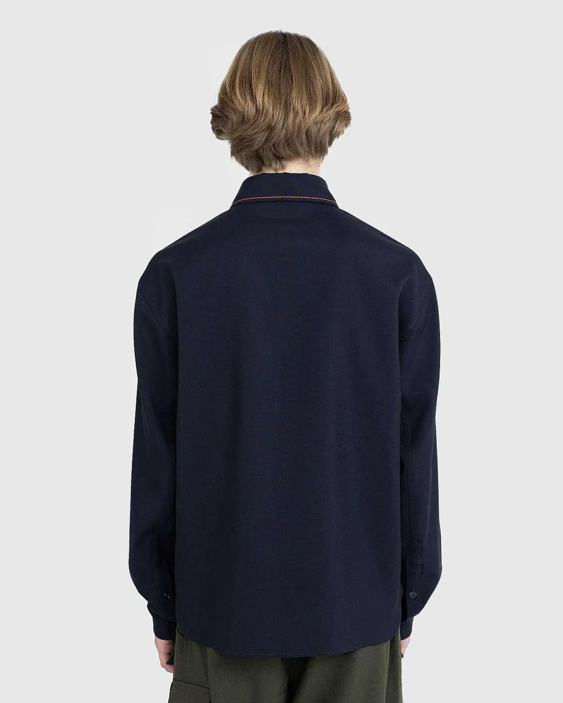 Broderet Virgin Wool Shirt Bla