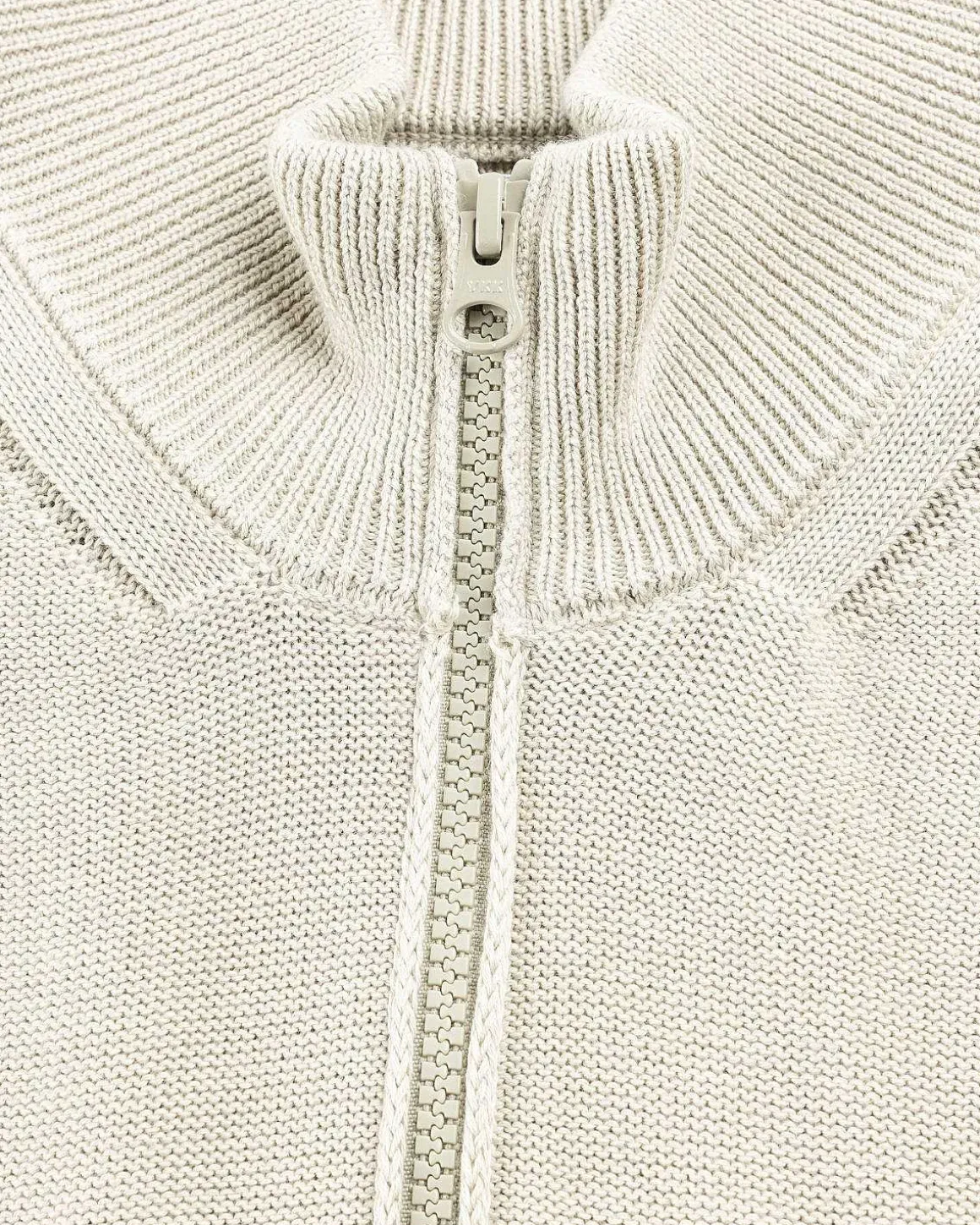 Cardigan Med Halv Lynlas I Beige