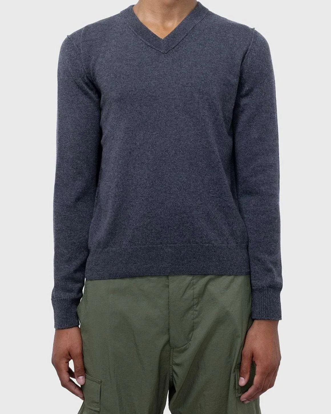 Cashmere V-Hals Sweater Gra