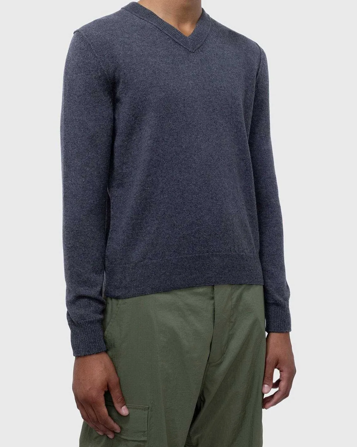Cashmere V-Hals Sweater Gra
