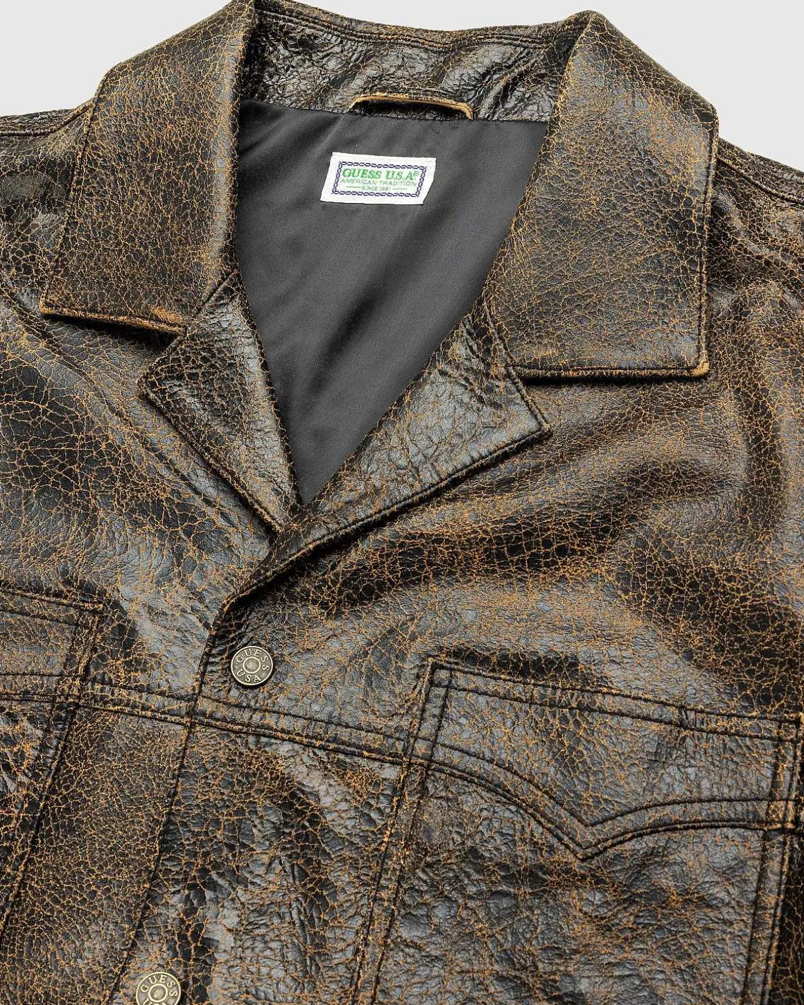 Crackle Laederskjorte Amos Brown Multi