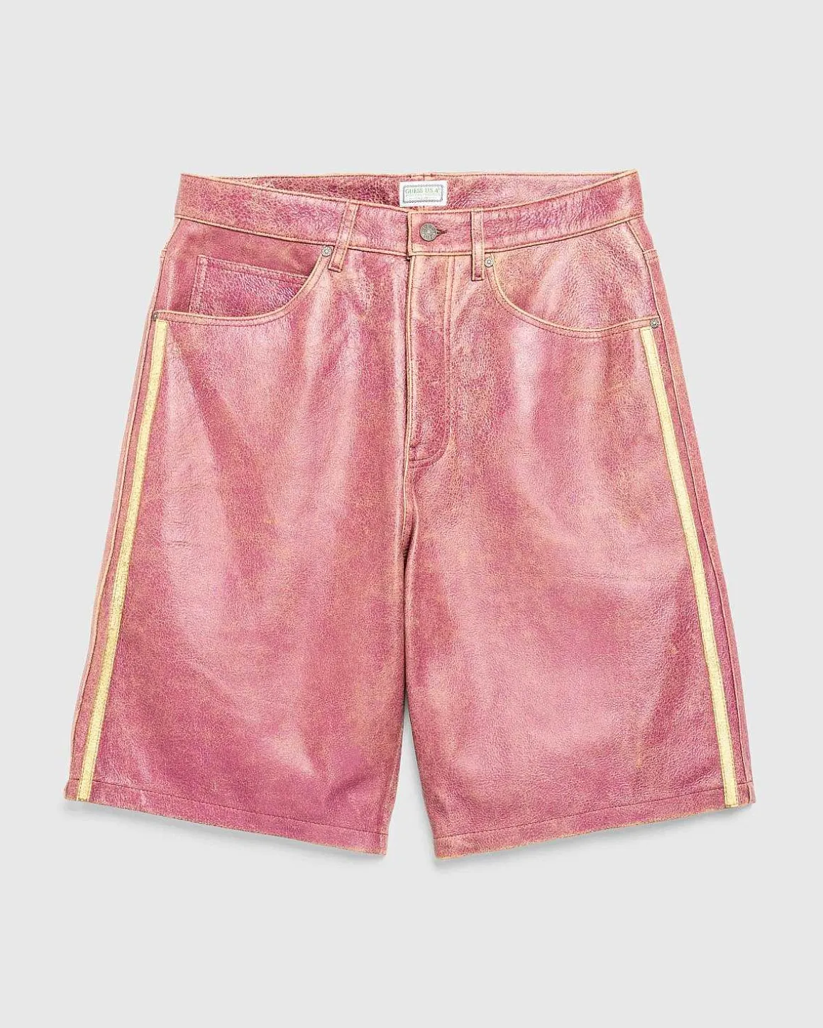 Crackle Leather Short Distressed Damson Multi