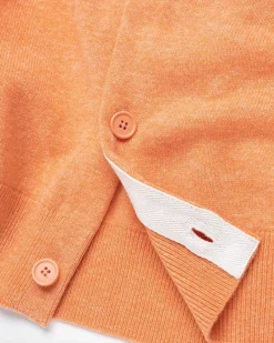 Crewneck Cardigan Mandarin Orange Melange