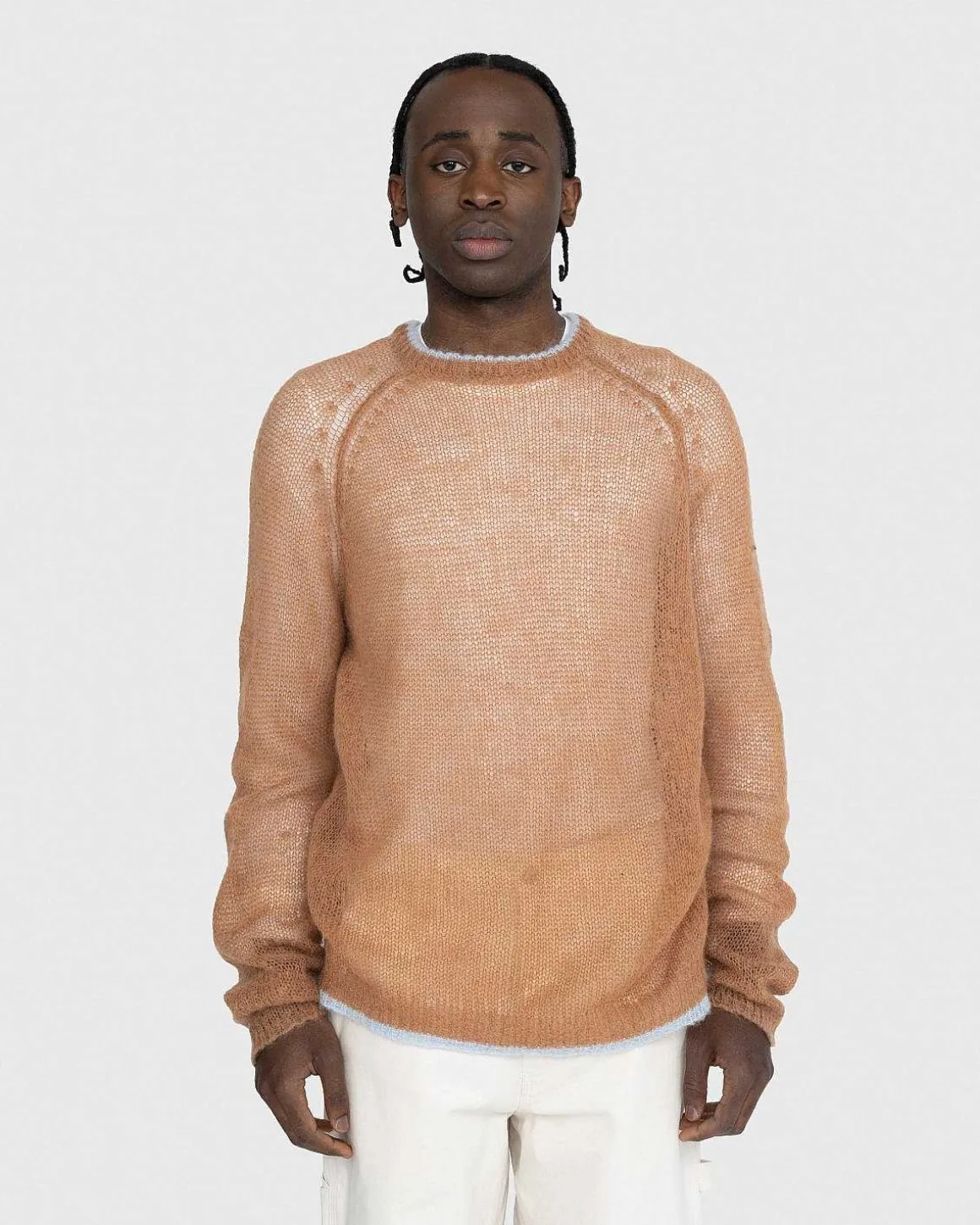 Crew Sweater Brun/Lysebla
