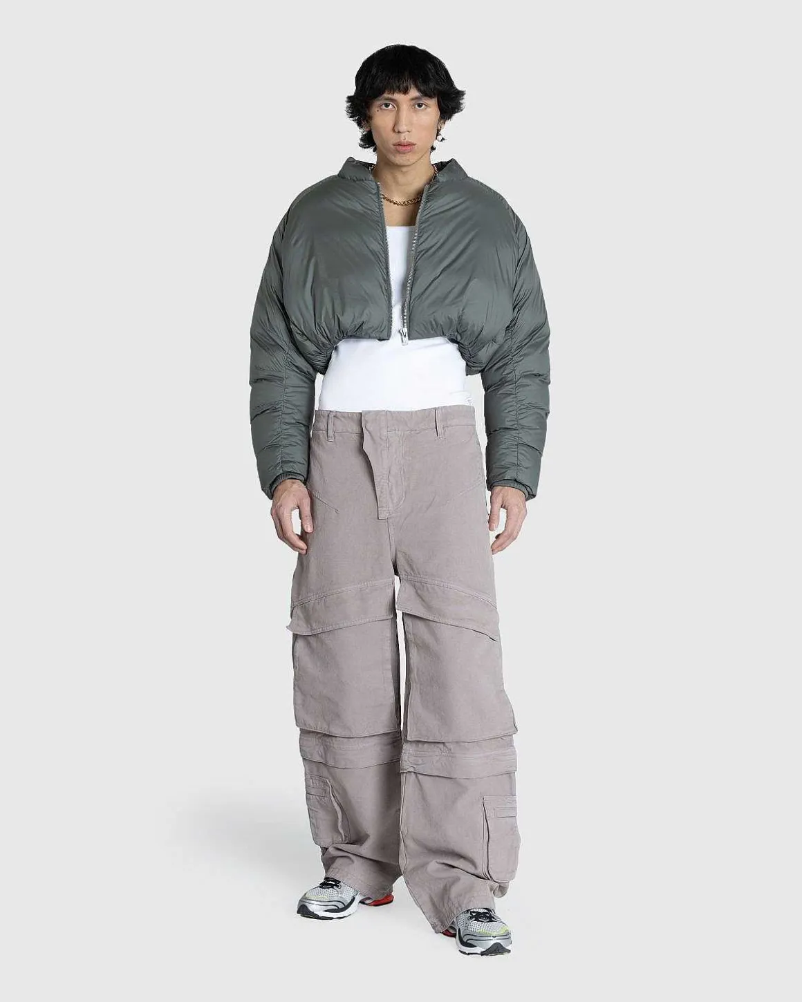 Cropped Pillow Bomber Moss