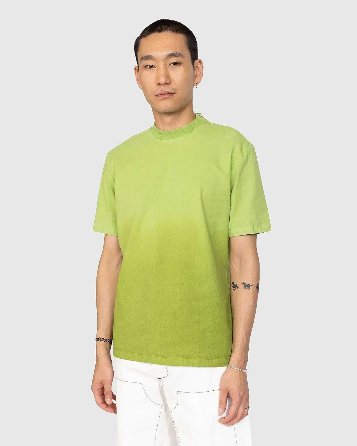 Degrade Linen T-Shirt Gron