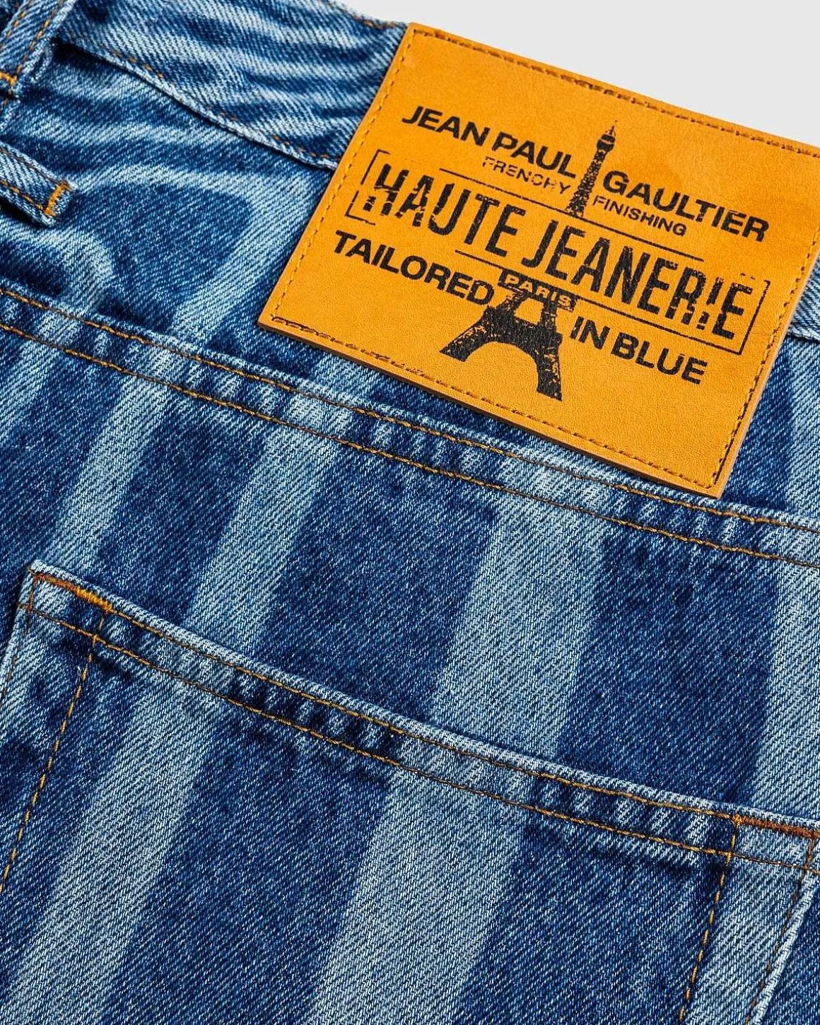 Denimbukser Med Laserprint Vintage Bla