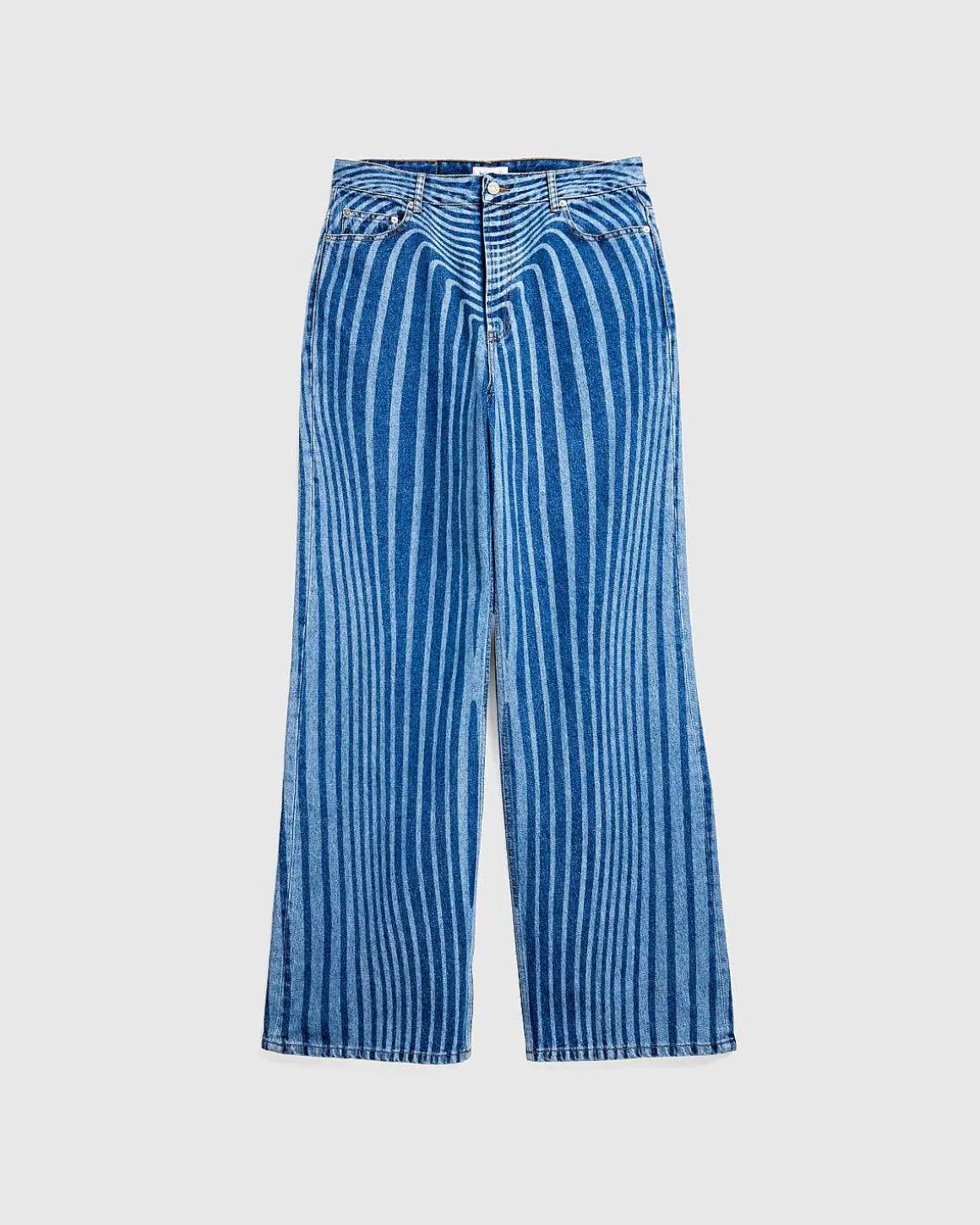 Denimbukser Med Laserprint Vintage Bla
