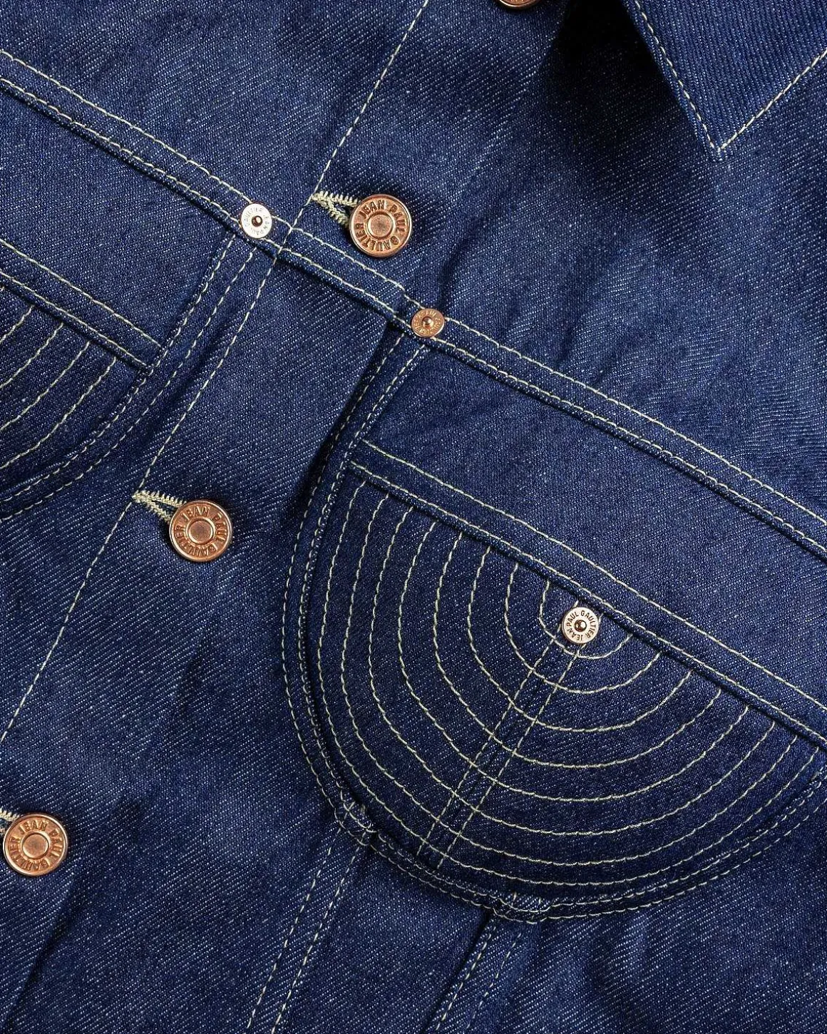 Denimjakke Med Kontrastsyninger Madonna Inspireret Indigo/Tabac