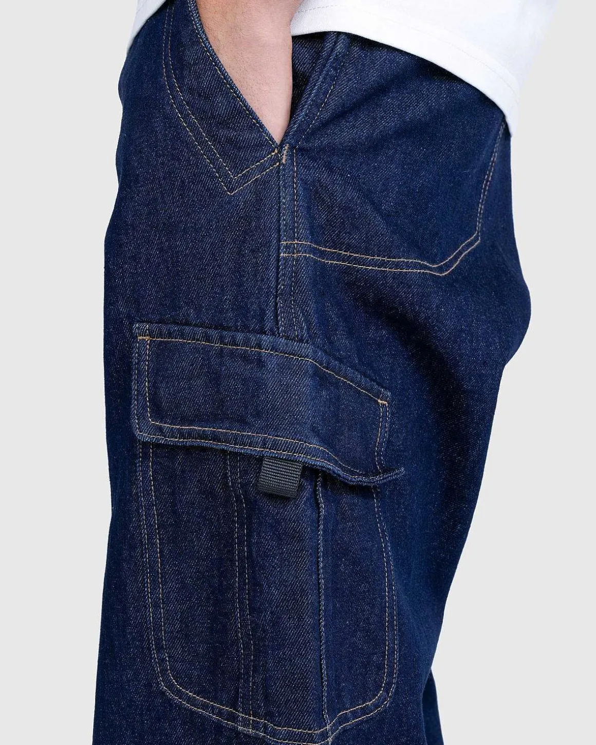 Denim Loose Cargo Pant Mork Indigo