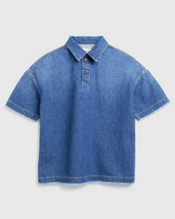 Denim Polo Skjorte Lysebla