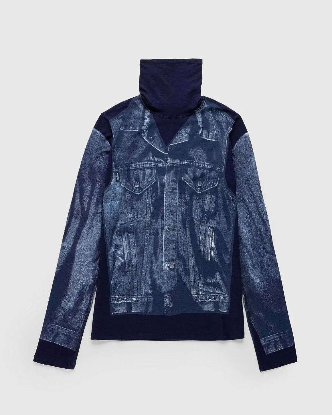 Denim Trompe L'Oeil Langaermet Navy/Bla