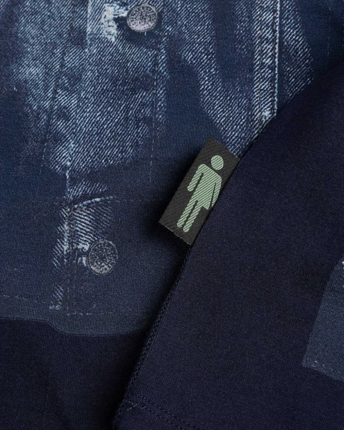 Denim Trompe L'Oeil Langaermet Navy/Bla