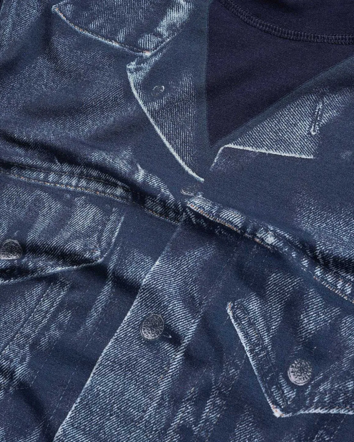 Denim Trompe L'Oeil Langaermet Navy/Bla