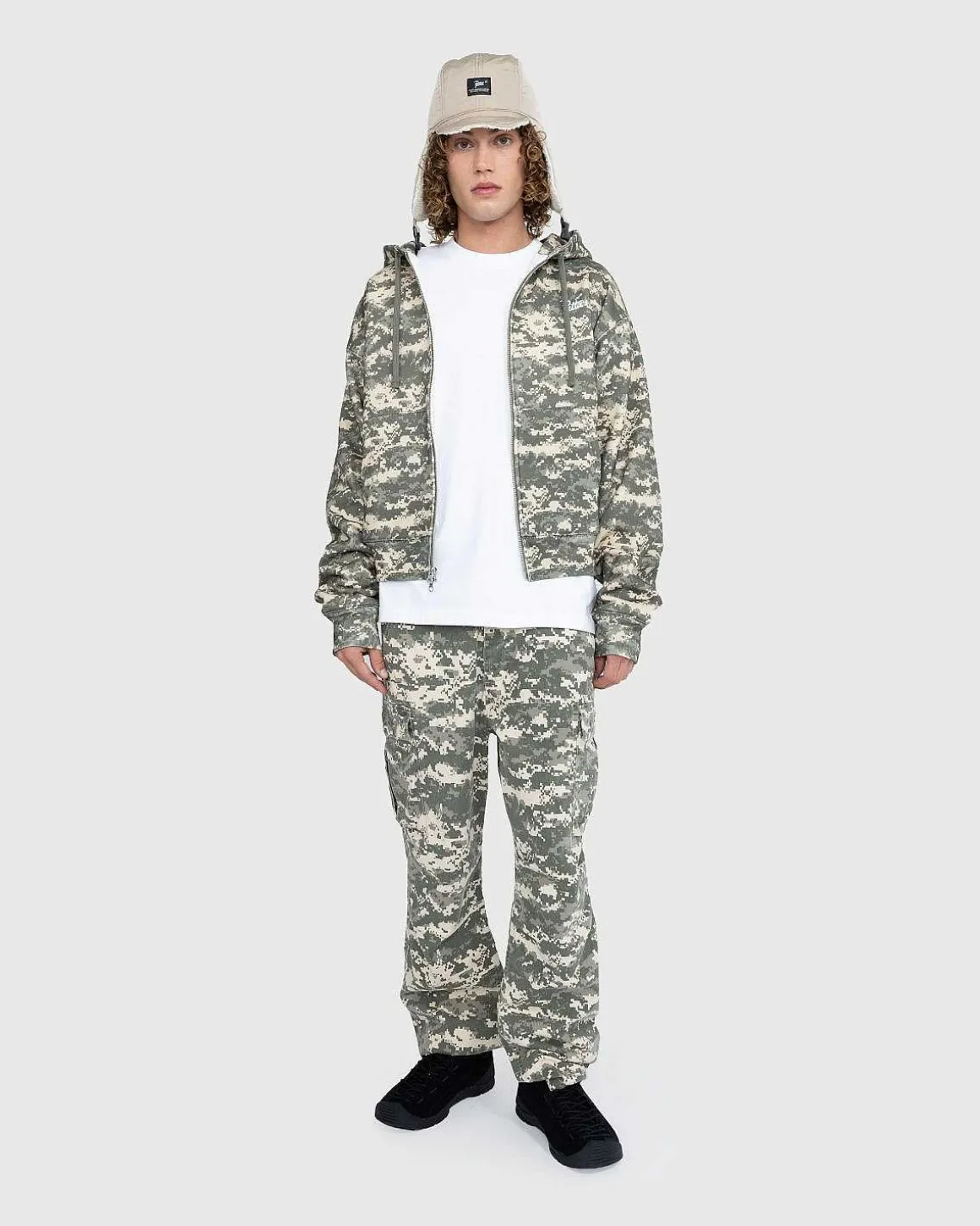 Digi Waffle Zip Haettetroje Multi/Spray Camo