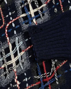 Distressed Wool Crewneck Sweater Multi