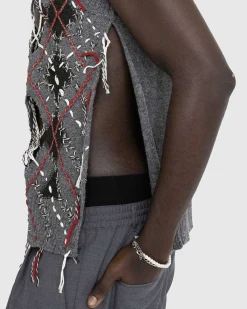 Distressed Wool Sweater Vest Multi