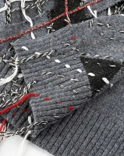 Distressed Wool Sweater Vest Multi