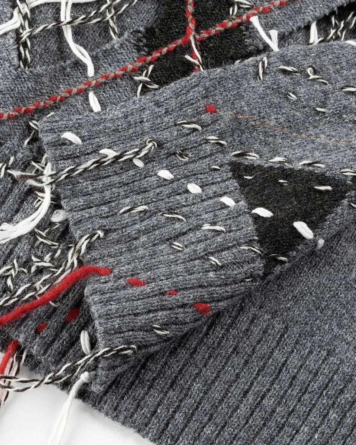 Distressed Wool Sweater Vest Multi