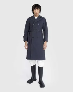 Dobbeltradet Trenchcoat Sort/Vasket