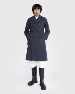 Dobbeltradet Trenchcoat Sort/Vasket