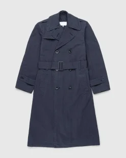 Dobbeltradet Trenchcoat Sort/Vasket