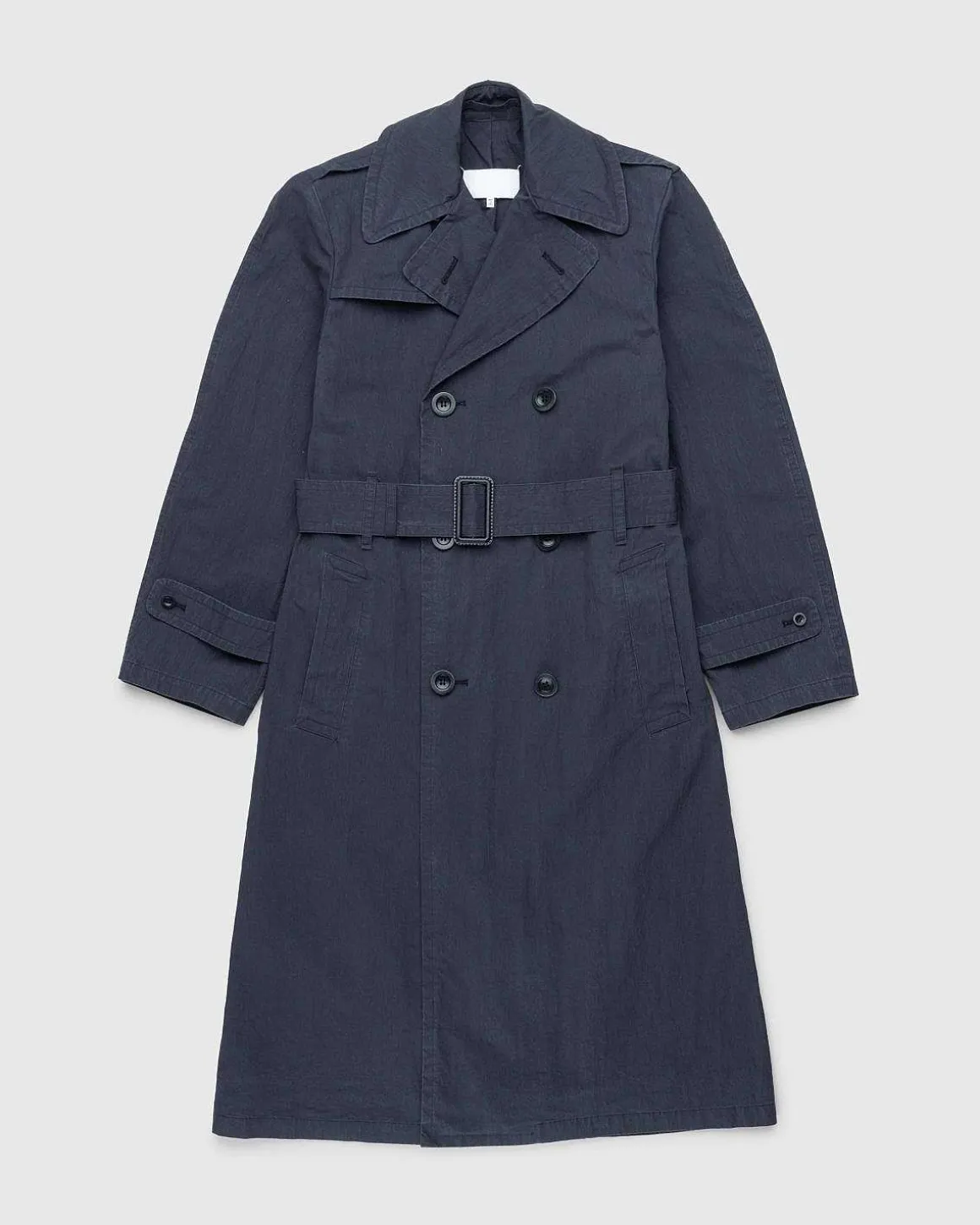 Dobbeltradet Trenchcoat Sort/Vasket