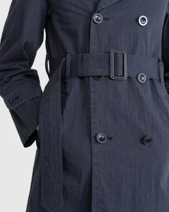 Dobbeltradet Trenchcoat Sort/Vasket
