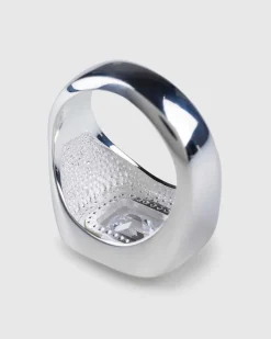 Emerald Cut Signet Ring Solv/Hvid