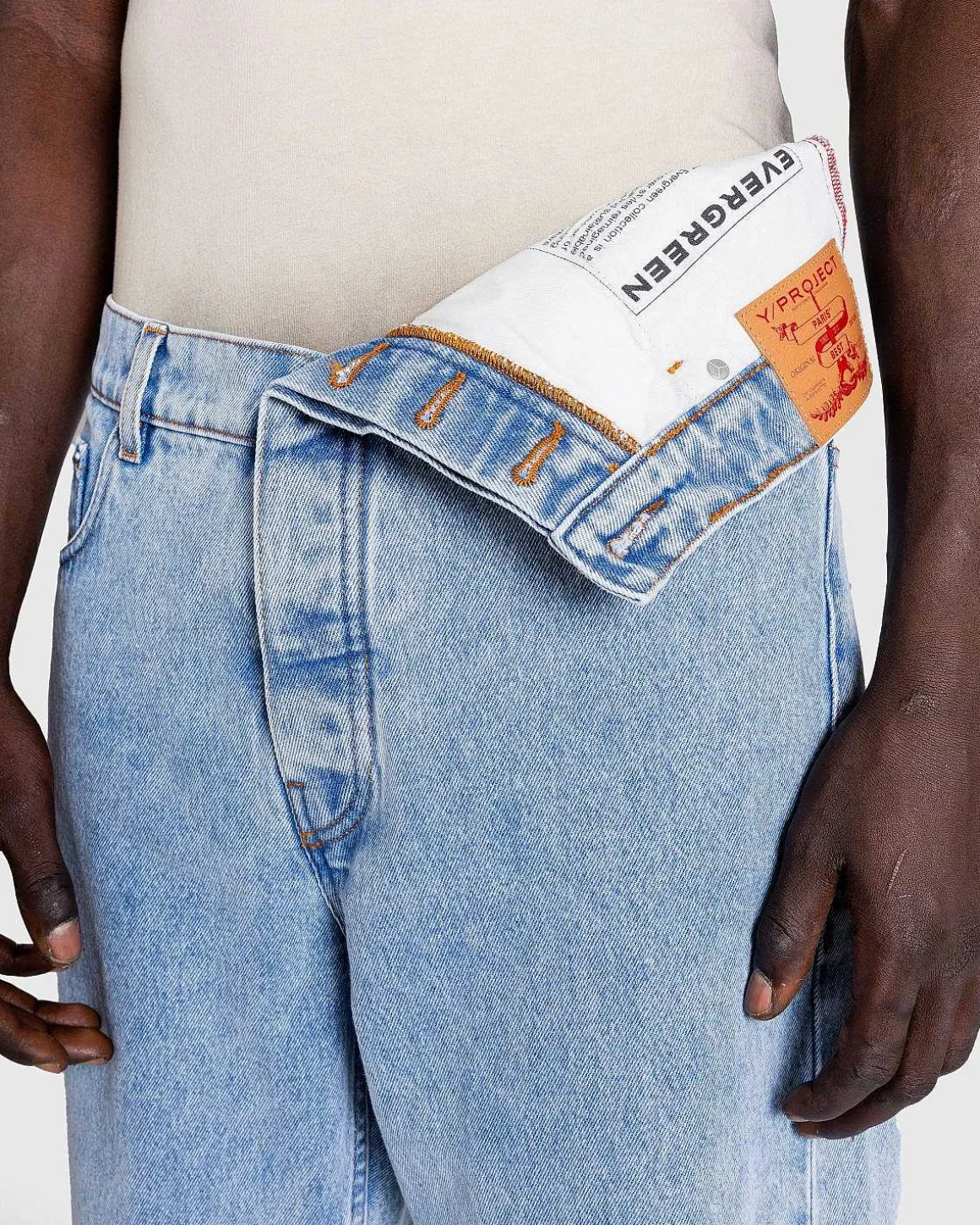 Evergreen Asymmetrisk Talje Jeans Evergreen Ice Blue
