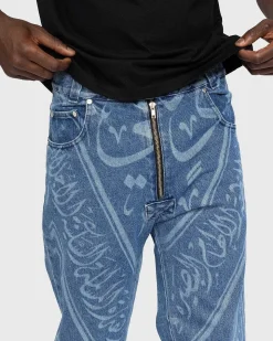 Fatin Denim Bukser Indigo Med Print
