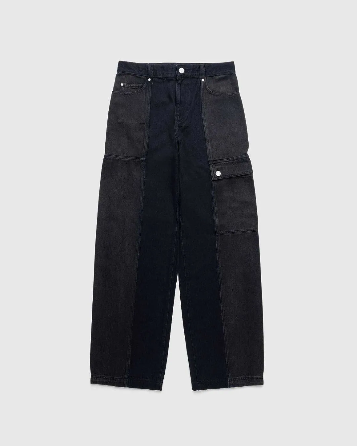 Fem-Pocket Cargo Denim Sort