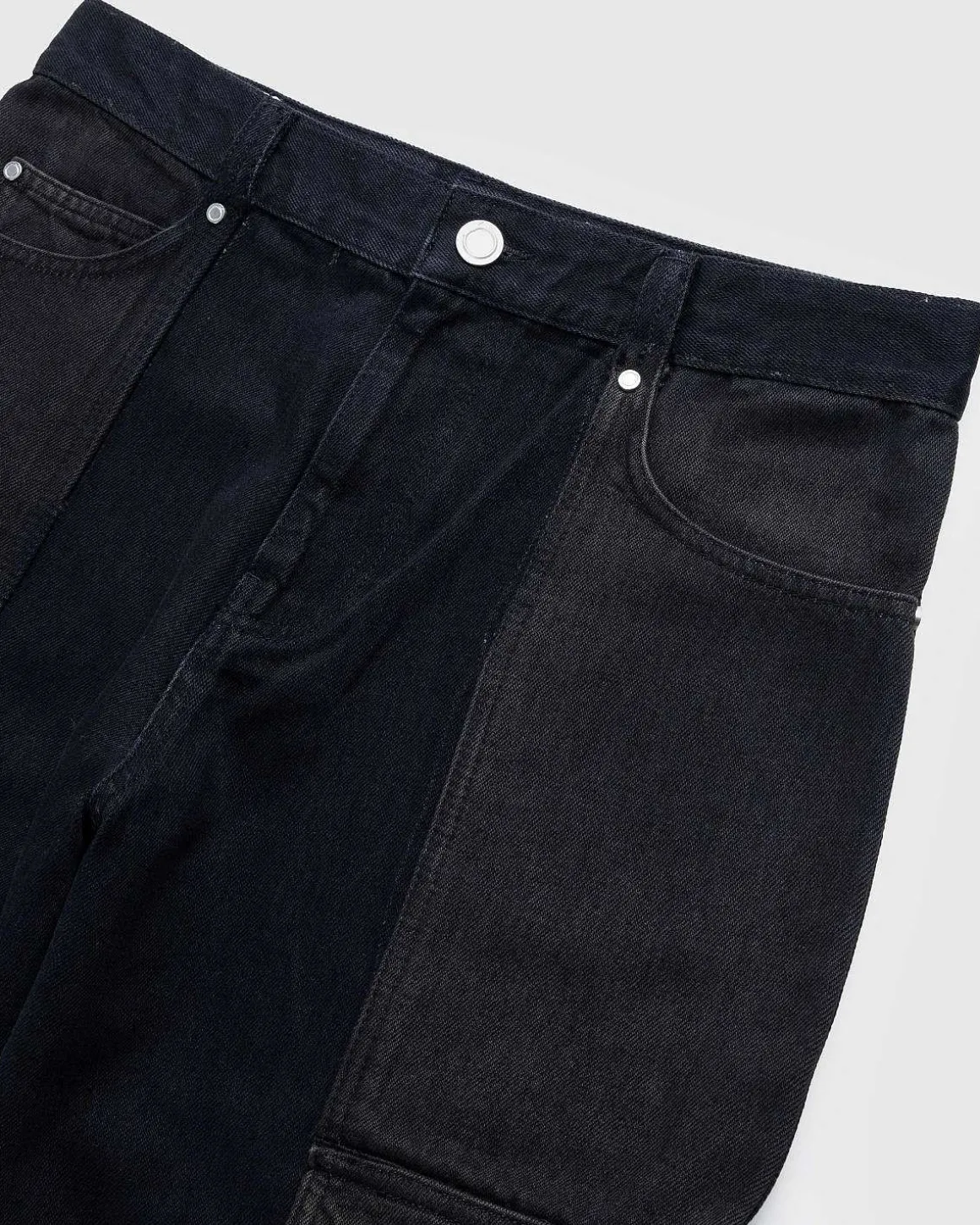 Fem-Pocket Cargo Denim Sort