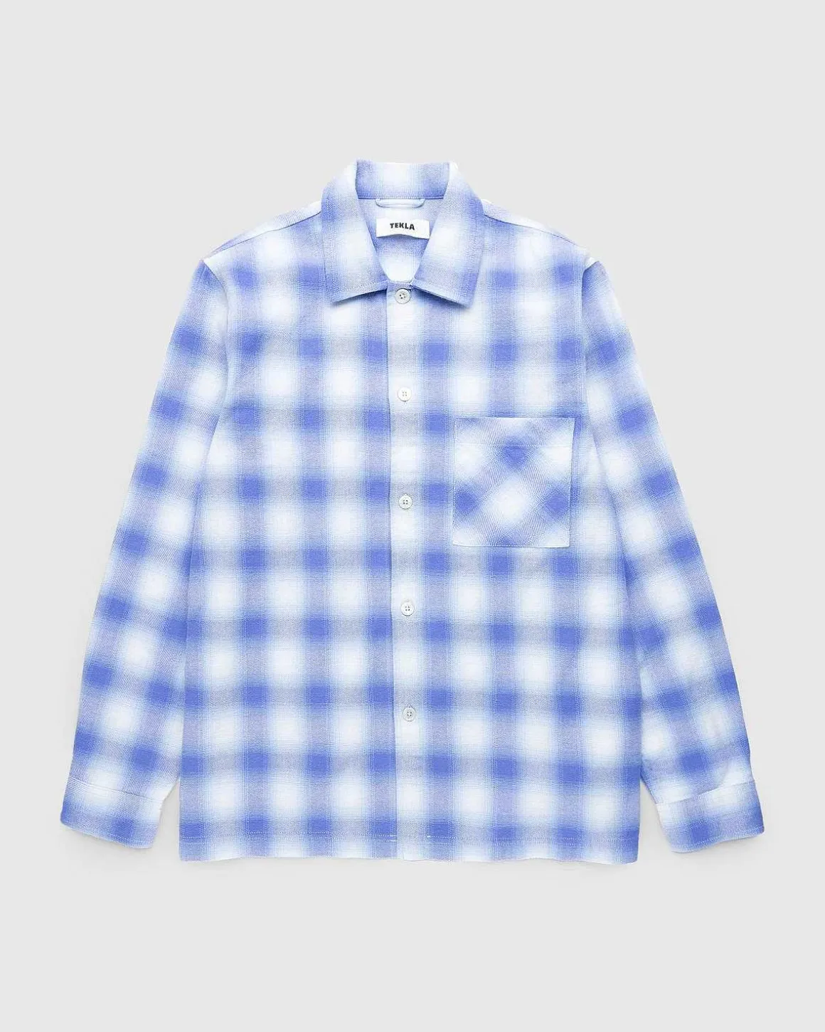 Flanell Pyjamasskjorte Lysebla Plaid