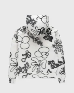 Fleece Flower Hoodie Elfenben/Sort