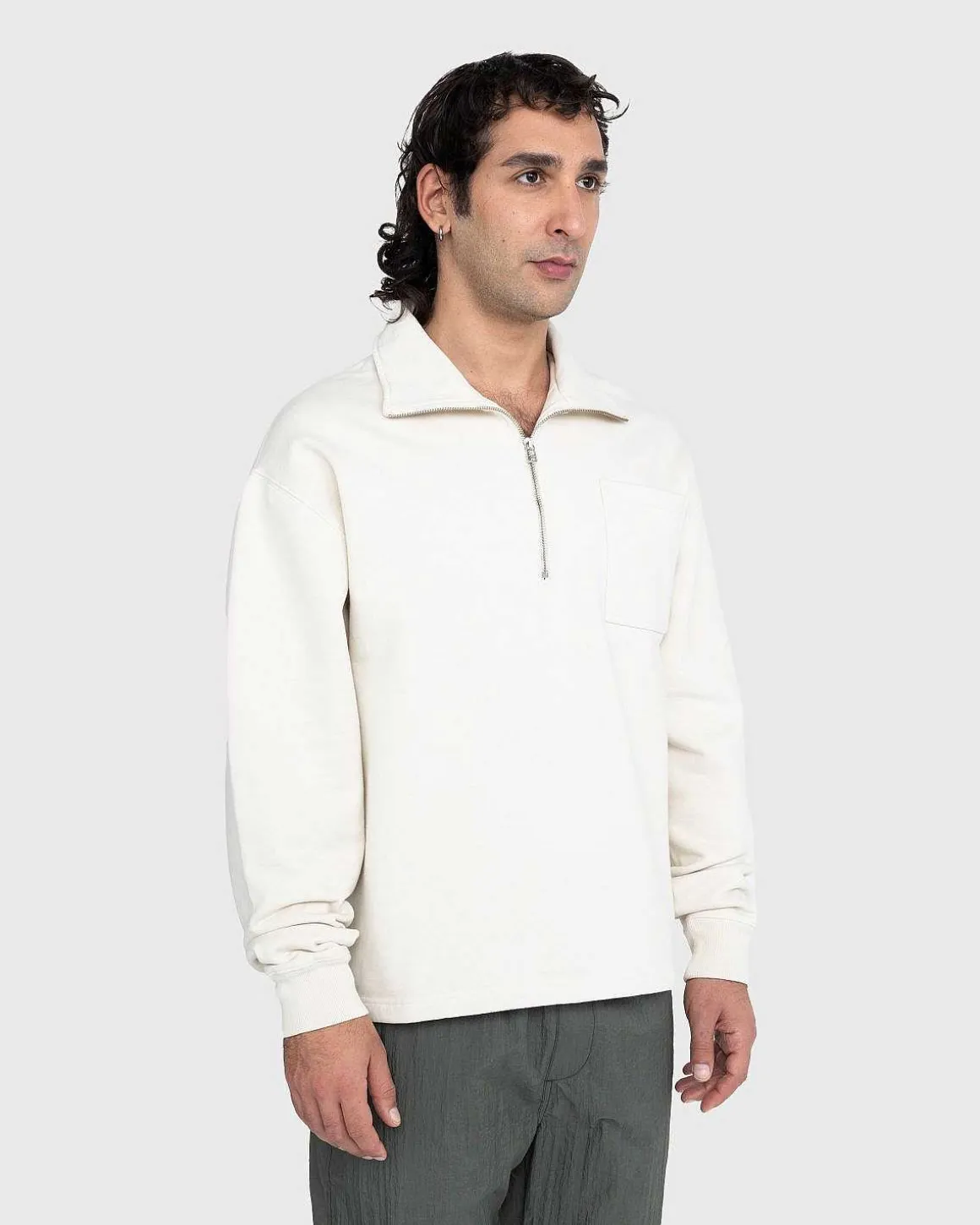 Fleece Quarter Zip Off-White