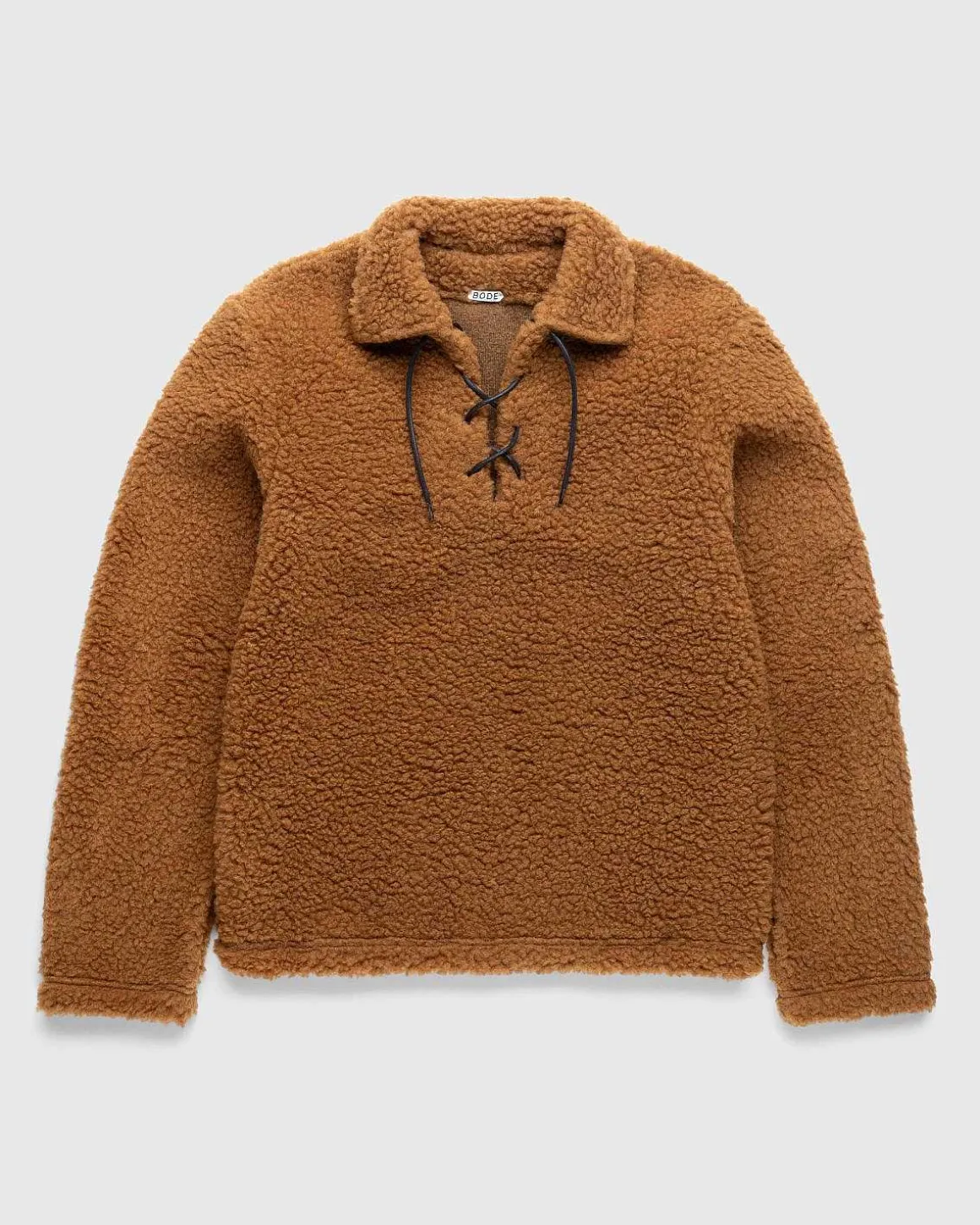 Fleece Tie-Up Pullover Karamel