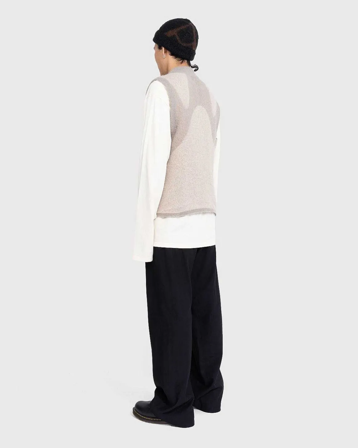 Flydende Alpaca Vest Lysegra