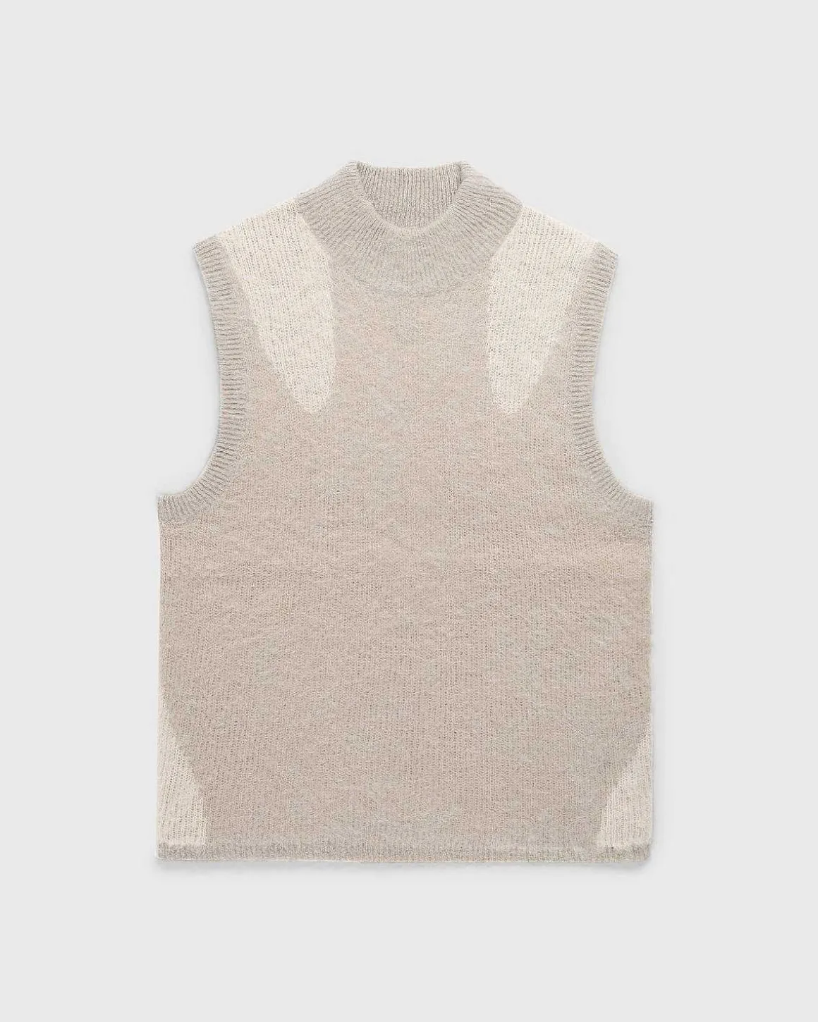 Flydende Alpaca Vest Lysegra
