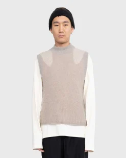 Flydende Alpaca Vest Lysegra
