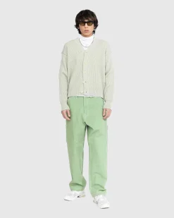 Fransk Merino Rib Strik Cardigan Light Khaki