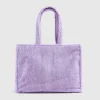 Furry Logo Skulder Tote Bag Lilac Purple