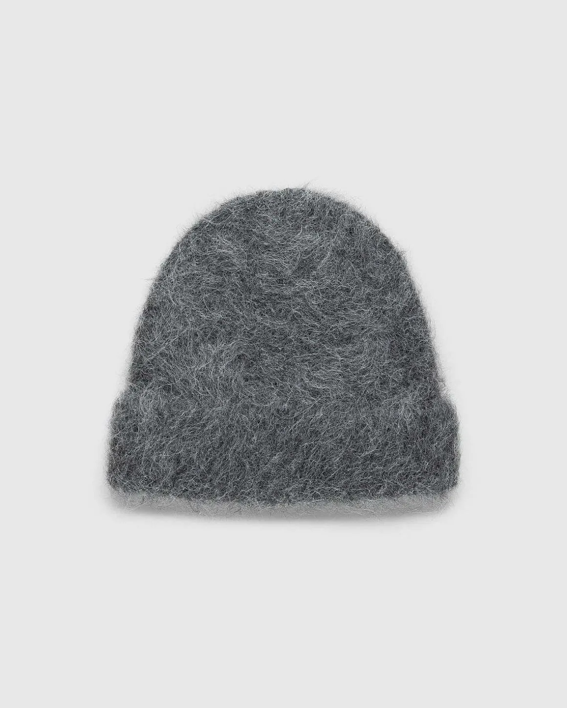 Fuzzy Beanie Charcoal Alpaca