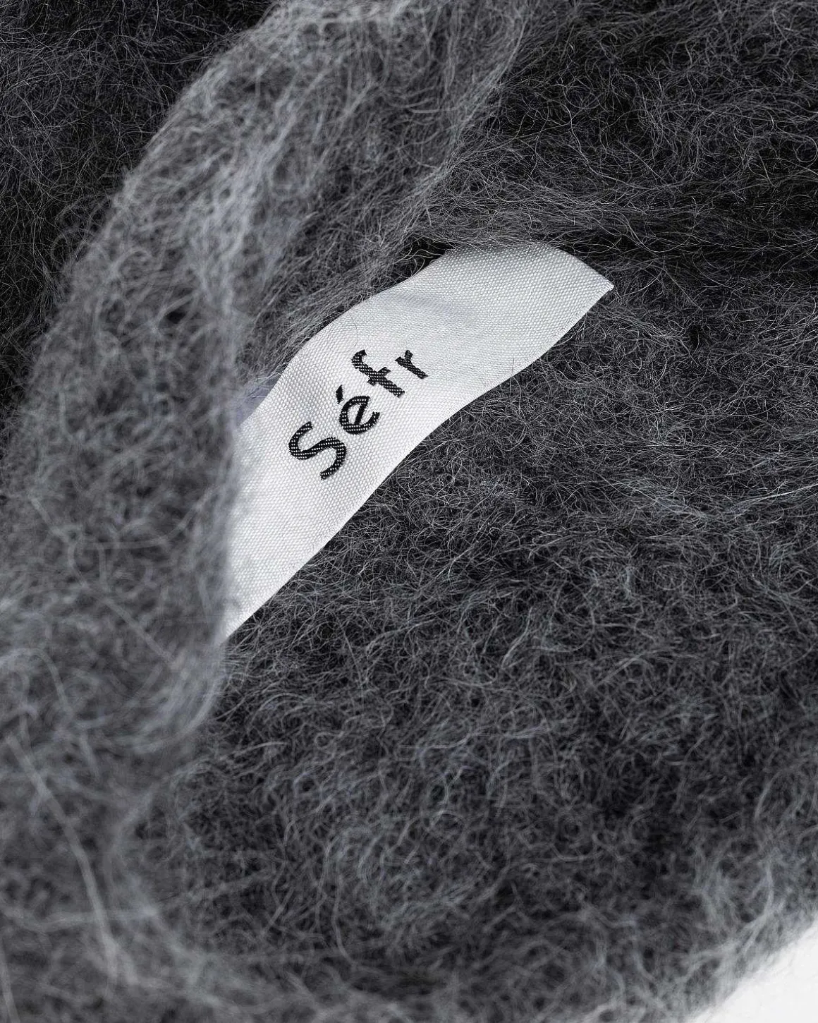 Fuzzy Beanie Charcoal Alpaca