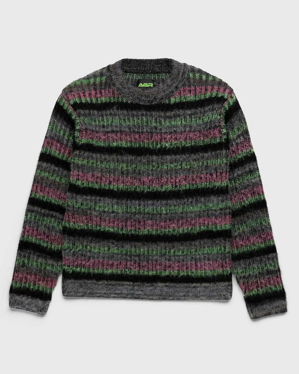 Fuzzy Mohair Crewneck Sweater Multi