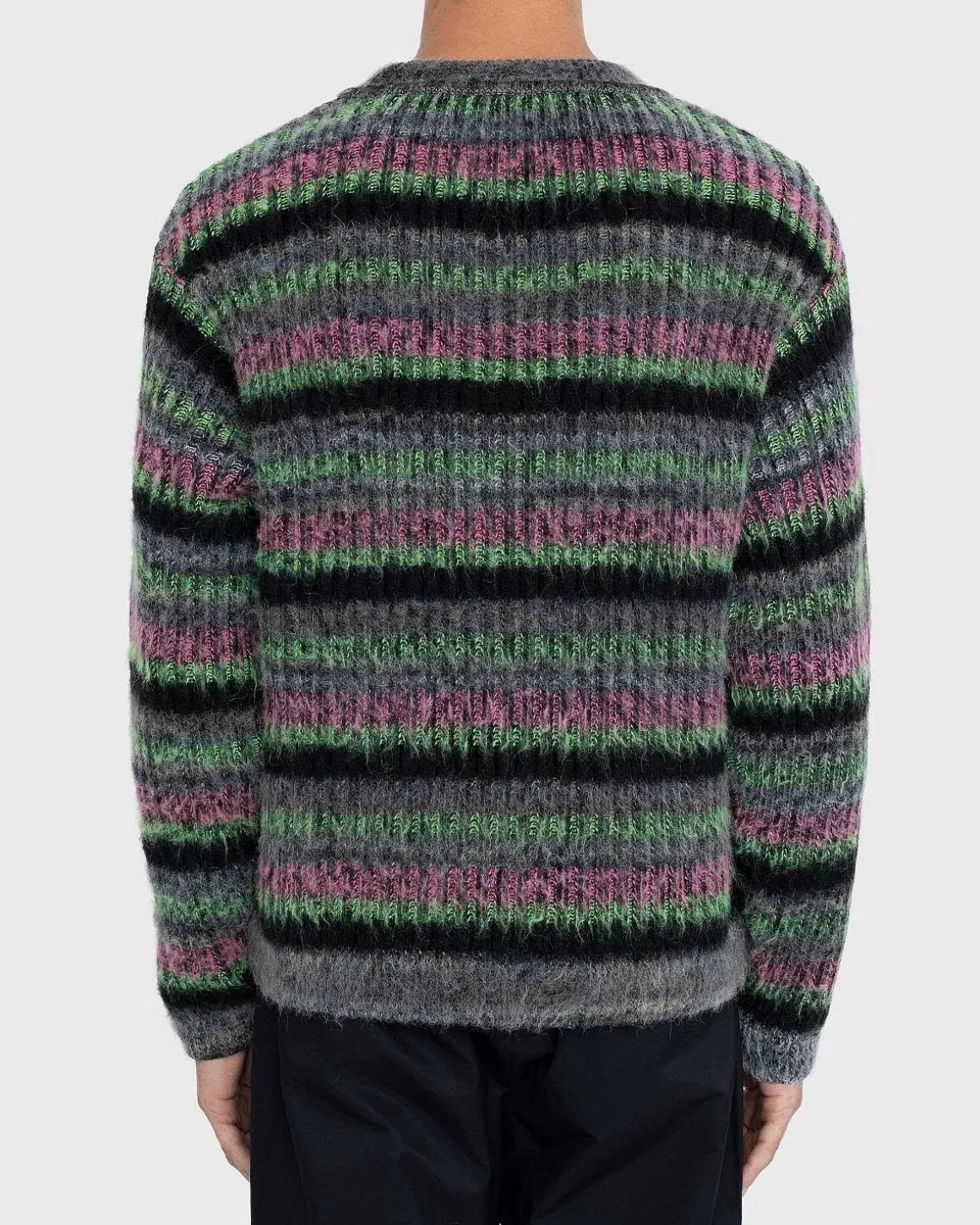 Fuzzy Mohair Crewneck Sweater Multi