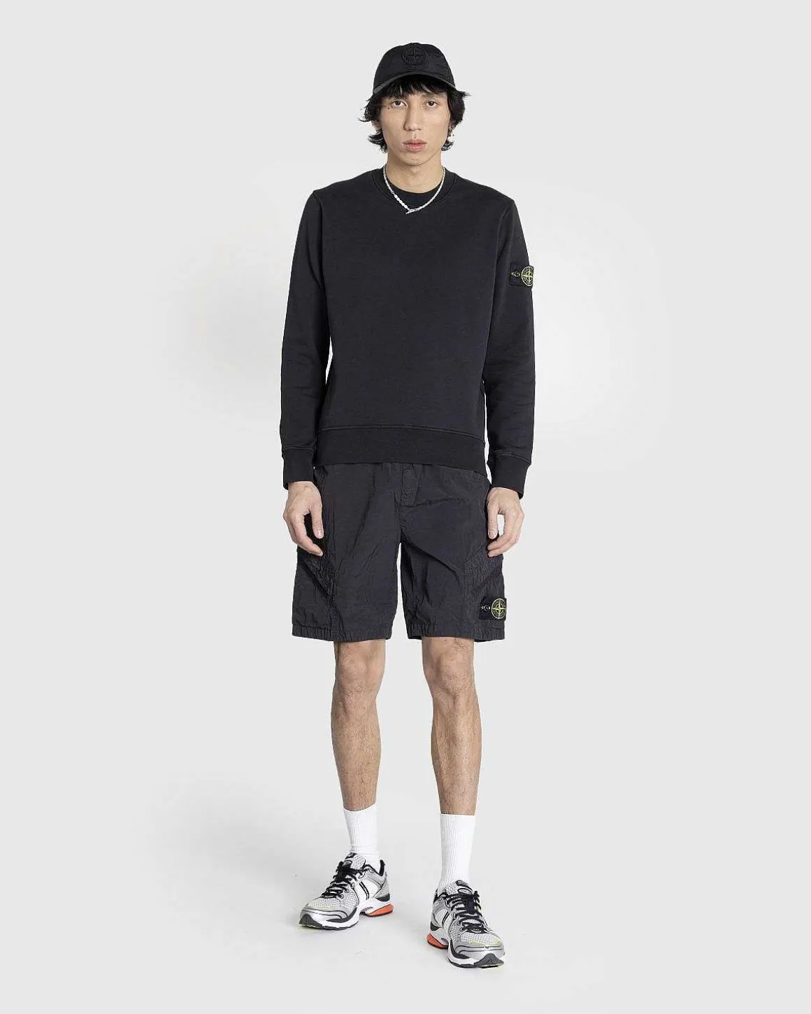 Garment-Dyed Crewneck Sweatshirt Sort