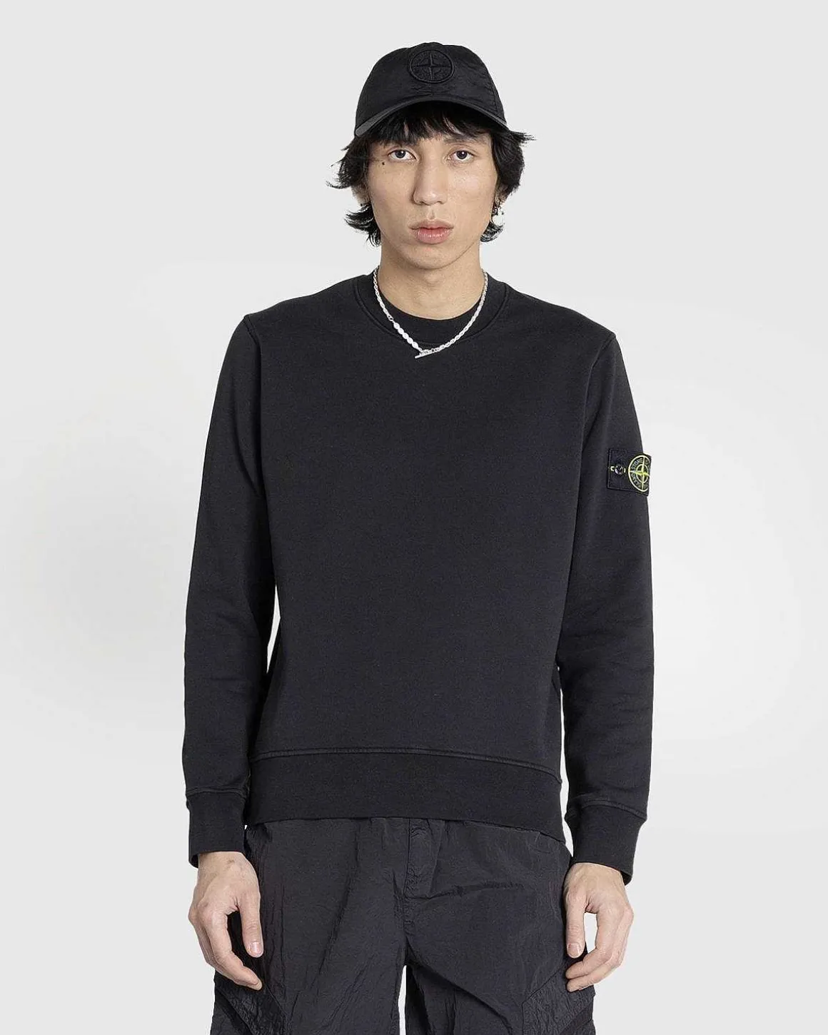 Garment-Dyed Crewneck Sweatshirt Sort