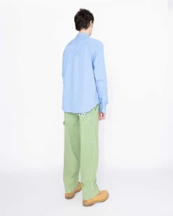 Garment-Dyed Peach Langaermet Skjorte Bla