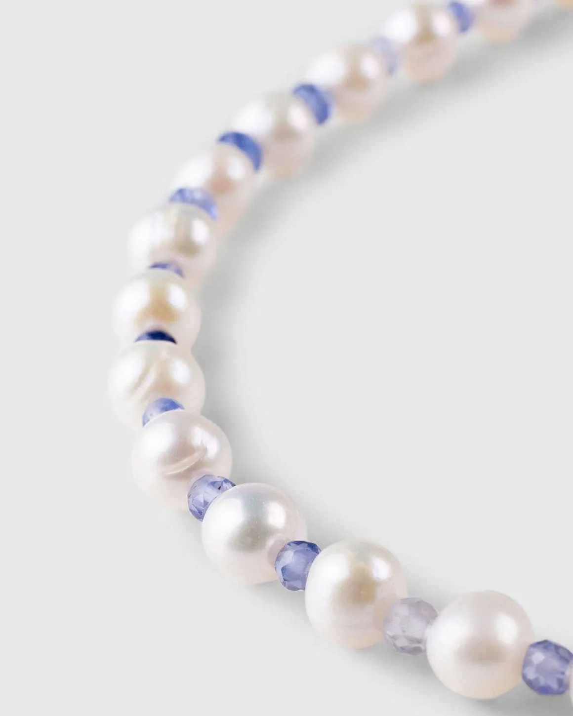 Gradient Crystal Pearl Chain Solv/Hvid